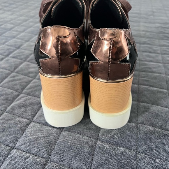 Stella McCartney Elyse Shoes Womens 5 35 Star Platform Bronze Metallic - Picture 3 of 15